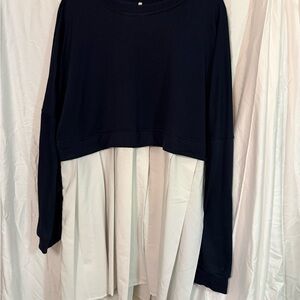 Elegant Navy and White Dress